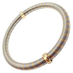 Authentic Vintage Cartier 18k Yellow Gold + Steel Bangle Trinity Bracelet